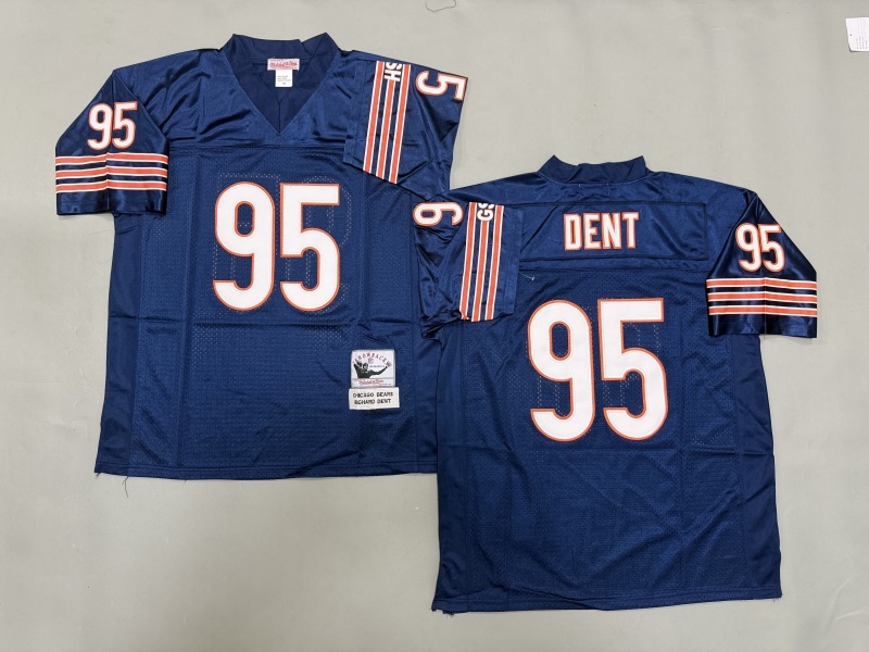 Men 2025 Nike Chicago Bears #95 Dent Blue Throwback Limited NFL Jersey style 002->chicago bears->NFL Jersey